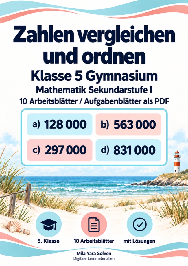 Cover: Zahlen vergleichen und ordnen Klasse 5 Gymnasium