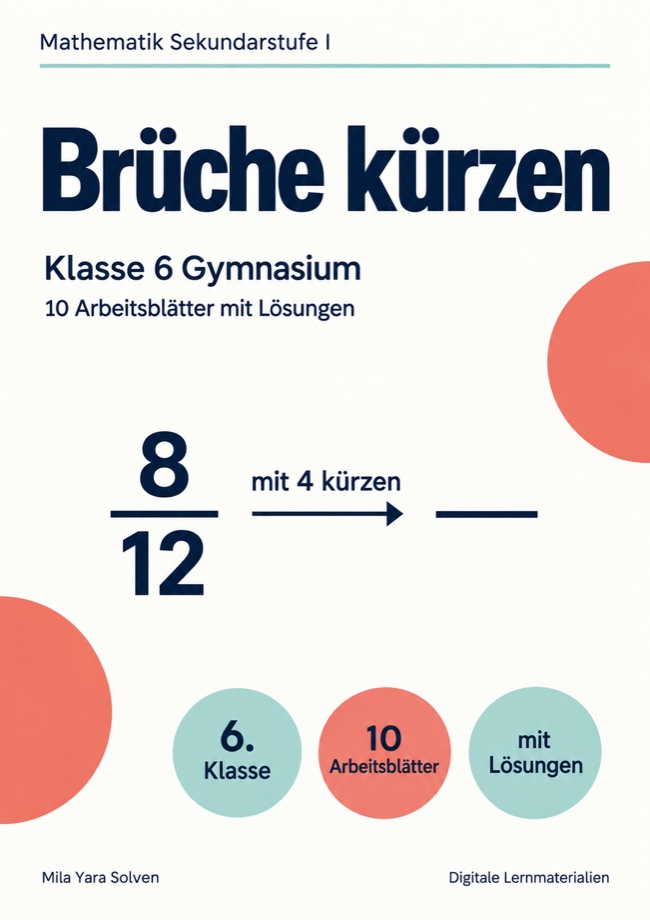 Cover: Brüche kürzen Klasse 6 Gymnasium
