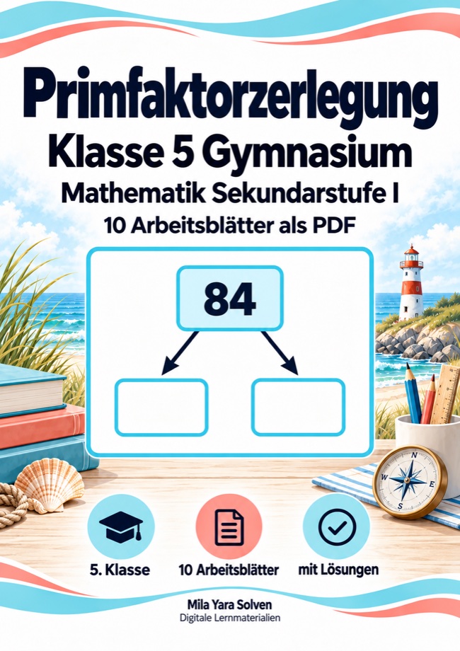 Cover: Primfaktorzerlegung Klasse 5 Gymnasium
