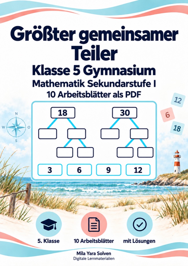 Cover: Größter gemeinsamer Teiler Klasse 5 Gymnasium