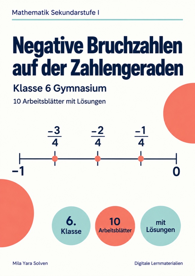 Cover: Negative Bruchzahlen auf der Zahlengeraden Klasse 6 Gymnasium
