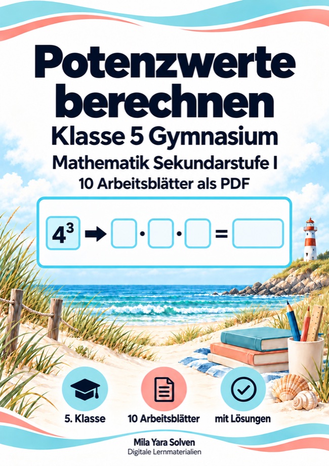 Cover: Potenzwerte berechnen Klasse 5 Gymnasium