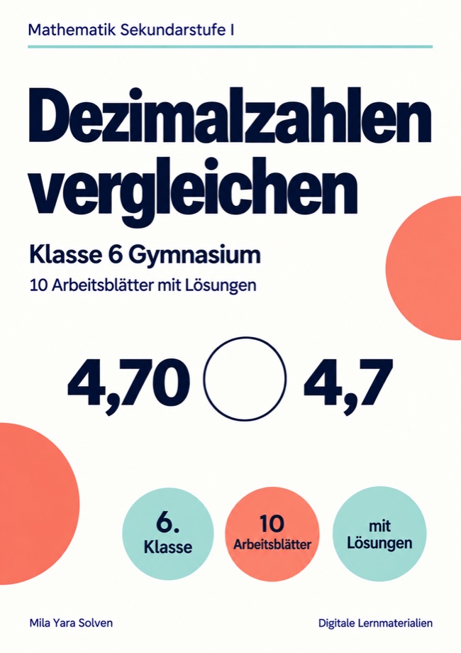 Cover: Dezimalzahlen vergleichen Klasse 6 Gymnasium