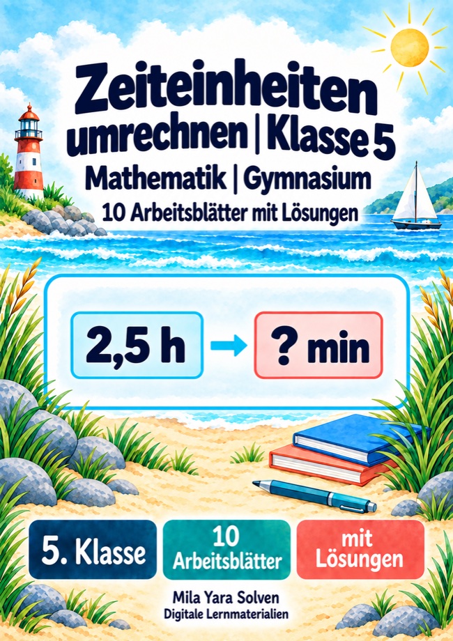 Cover: Zeiteinheiten umrechnen Klasse 5 Gymnasium