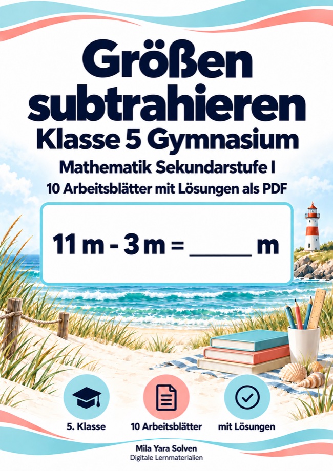 Cover: Größen subtrahieren Klasse 5 Gymnasium