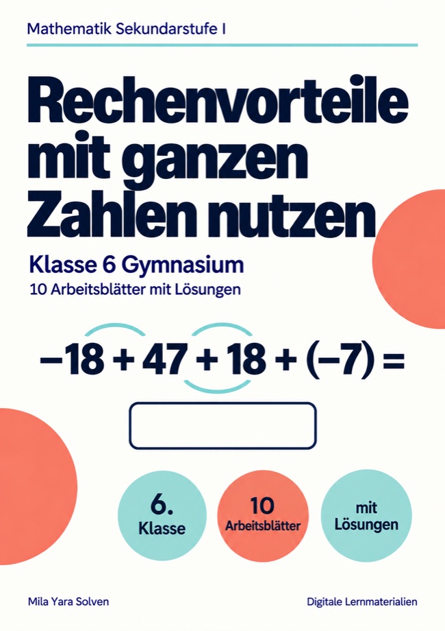 Cover: Rechenvorteile mit ganzen Zahlen nutzen Klasse 6 Gymnasium