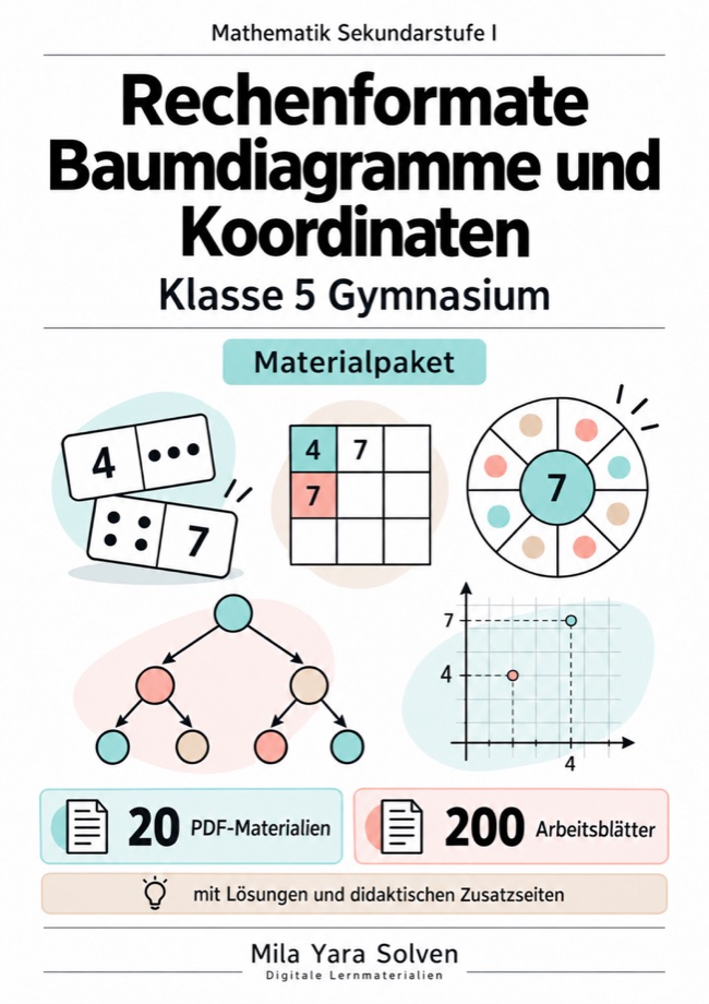 Cover: Rechenformate Baumdiagramme und Koordinaten Klasse 5 Gymnasium
