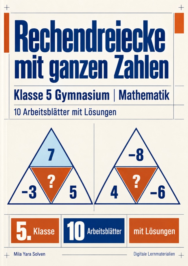 Cover: Rechendreiecke mit ganzen Zahlen Klasse 5 Gymnasium