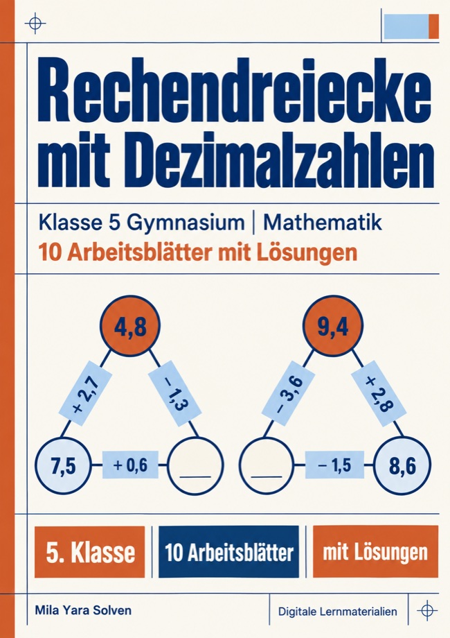 Cover: Rechendreiecke mit Dezimalzahlen Klasse 5 Gymnasium