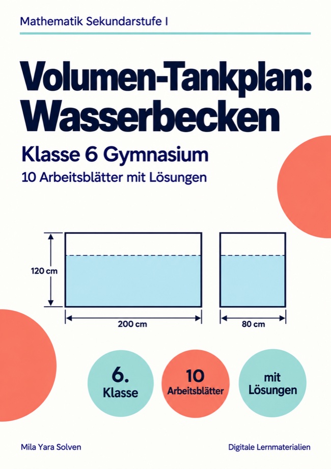 Cover: Volumen-Tankplan: Wasserbecken Klasse 6 Gymnasium