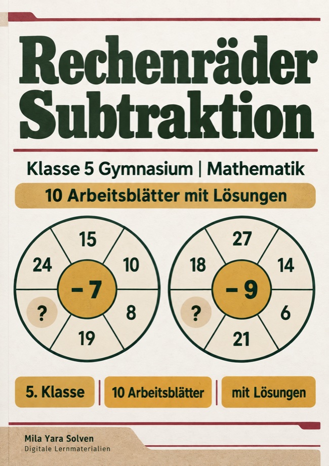 Cover: Rechenräder Subtraktion Klasse 5 Gymnasium