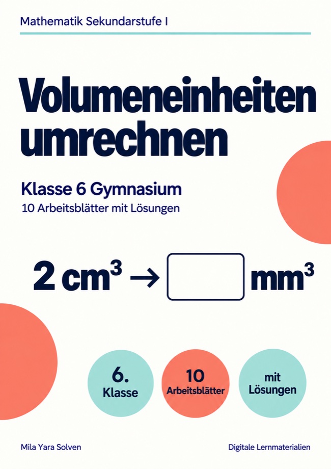 Cover: Volumeneinheiten umrechnen Klasse 6 Gymnasium