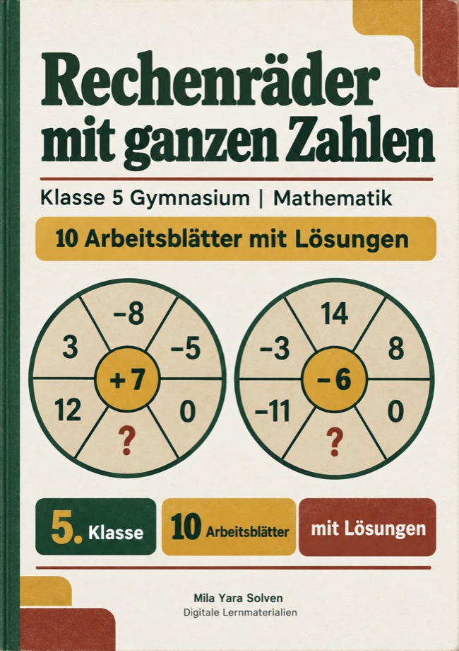Cover: Rechenräder mit ganzen Zahlen Klasse 5 Gymnasium