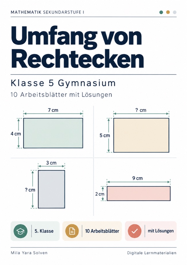 Cover: Umfang von Rechtecken Klasse 5 Gymnasium