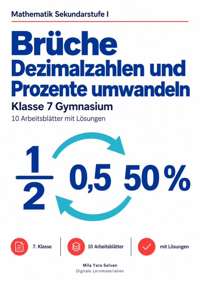 Cover: Brüche Dezimalzahlen und Prozente umwandeln