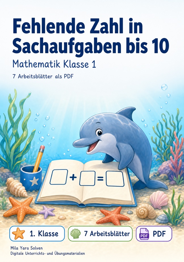 Cover: Fehlende Zahl in Sachaufgaben bis 10