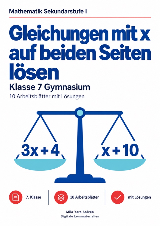Cover: Gleichungen mit x auf beiden Seiten lösen
