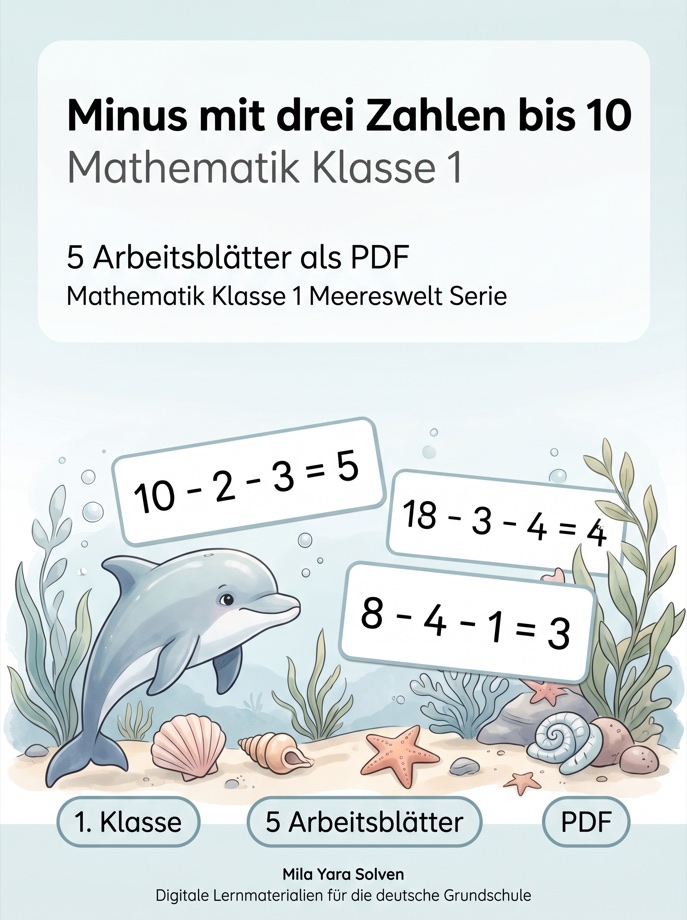 Cover: Minus mit drei Zahlen bis 10