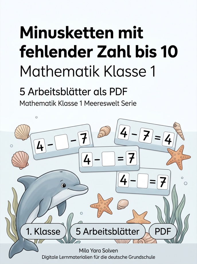 Cover: Minusketten mit fehlender Zahl bis 10