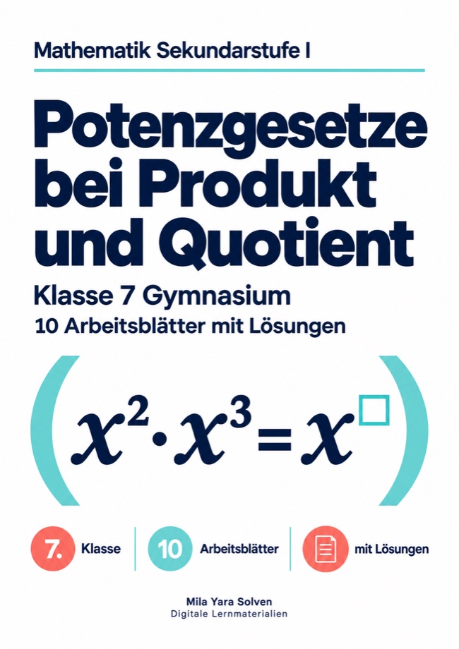 Cover: Potenzgesetze bei Produkt und Quotient